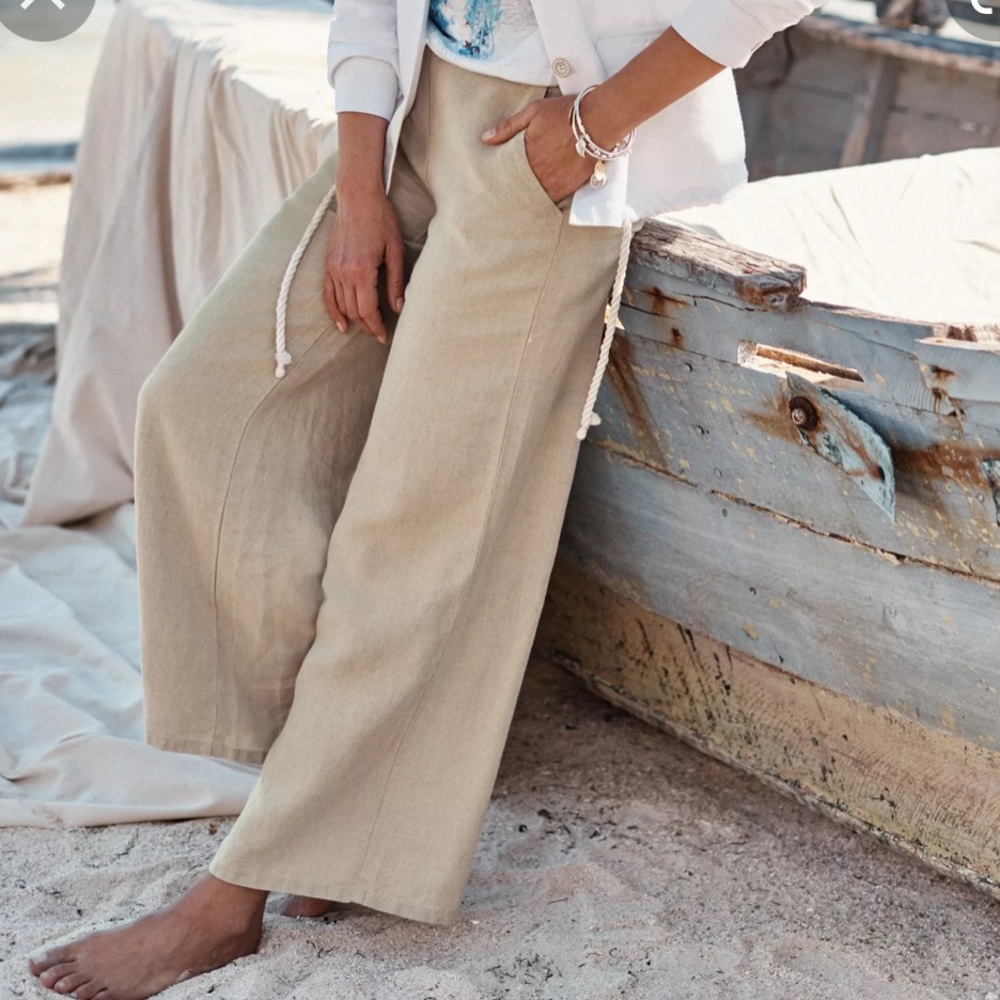 J Jill  wide leg Capri linen pants, Size 18